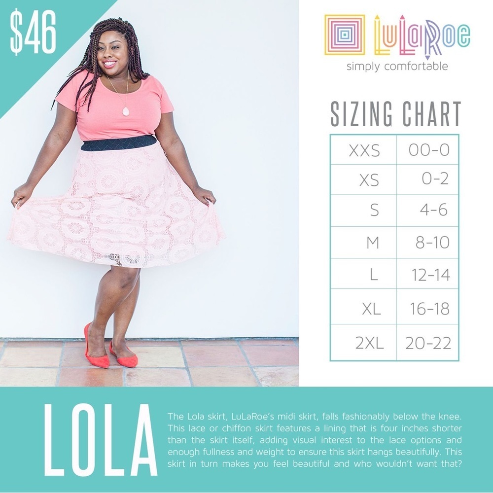 Lularoe Bright Floral Lola Skirt - Picture 9 of 9